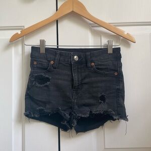 Black American eagle denim shorts